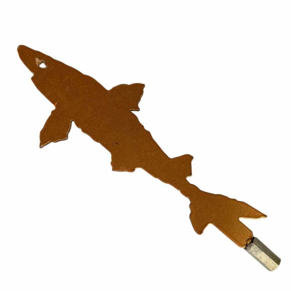 Dogfish Head Light Brown Metal Beer Tap Handle Cookie Cutter Style Shark 11”